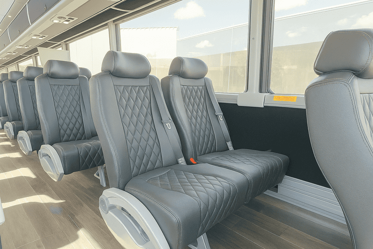 interior of Waukesha Charter Bus charter bus